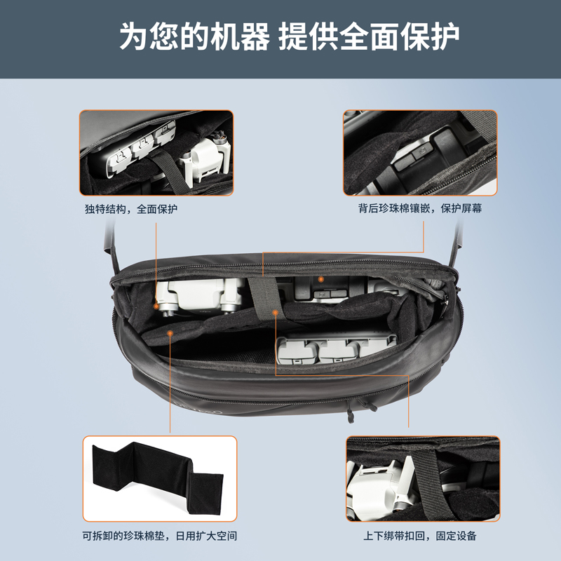 STARTRC斯达飞适用DJI大疆无人机Mini 4 Pro斜挎收纳包御迷你3/Mini2SE便携手提单肩背包无人机套装配件盒-图2