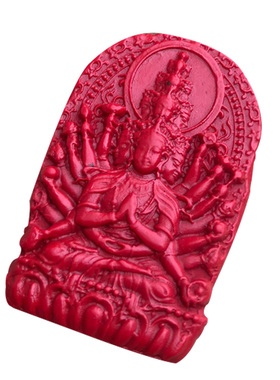 十二生肖本命佛项链千手观音属鼠守护神菩萨吊坠男女朱砂打牌佩戴