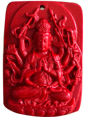 朱砂准提密宗挂件 唐密佛准提佛母智慧功德生肖本命守护吊坠