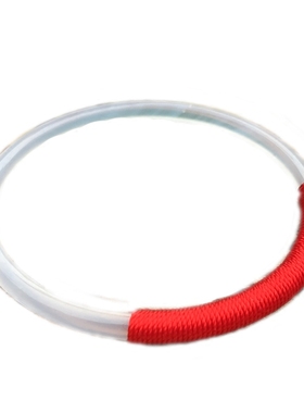 冰种细条红白玛瑙玉髓手镯线细圆条透明原色复古文艺玛瑙手镯子