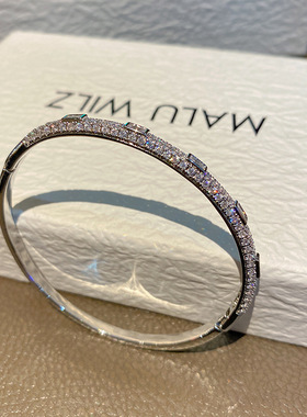 卡家满天星手镯二排钻窄版love手环女镀18k玫瑰金男女百搭