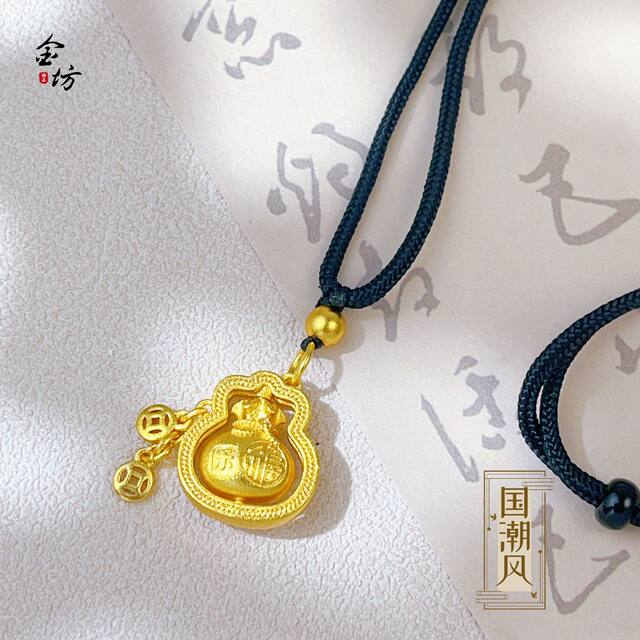 Vietnam alluvial gold rotatable money bag pendant coin tassel necklace exquisite national style jewelry does not fade