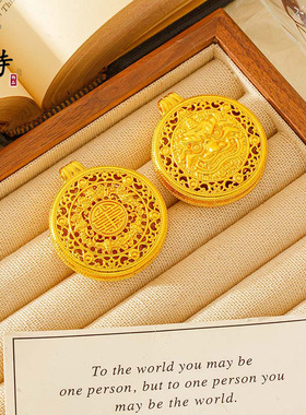 高级感古法越南沙金不掉色镂空罗盘吊坠饰品独角兽貔貅项链挂坠