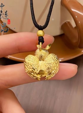 金店同款古法越南沙金可爱天使吊坠女气质小众时尚天使项链不掉色