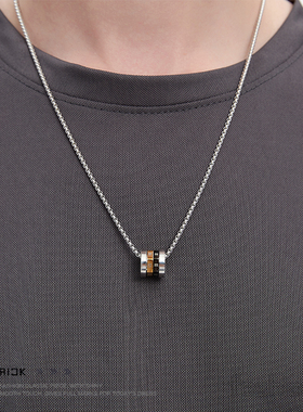 男生钛钢项链转运珠可刻字送男友