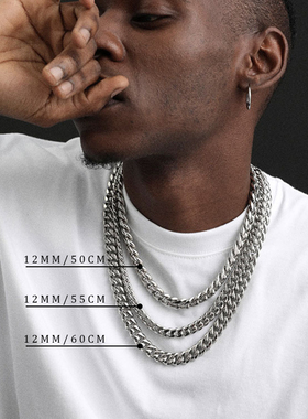 古巴男士钛钢欧美小众设计感项链