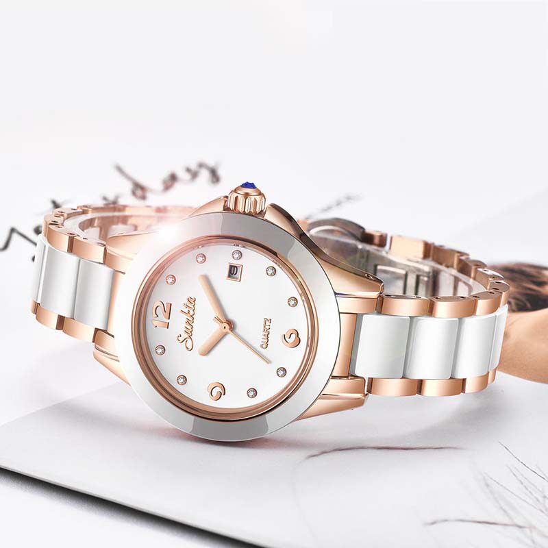 2020新款德国利格陶瓷防水石英女表 利格手表国产腕表