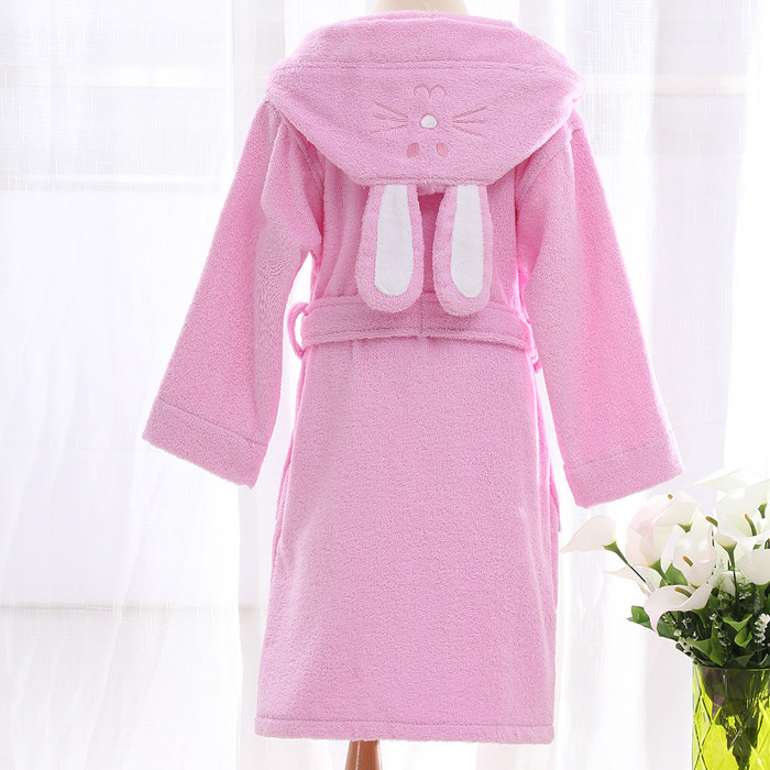 秋若薇成人卡通带帽毛巾料纯棉浴袍 秋若薇睡袍/浴袍