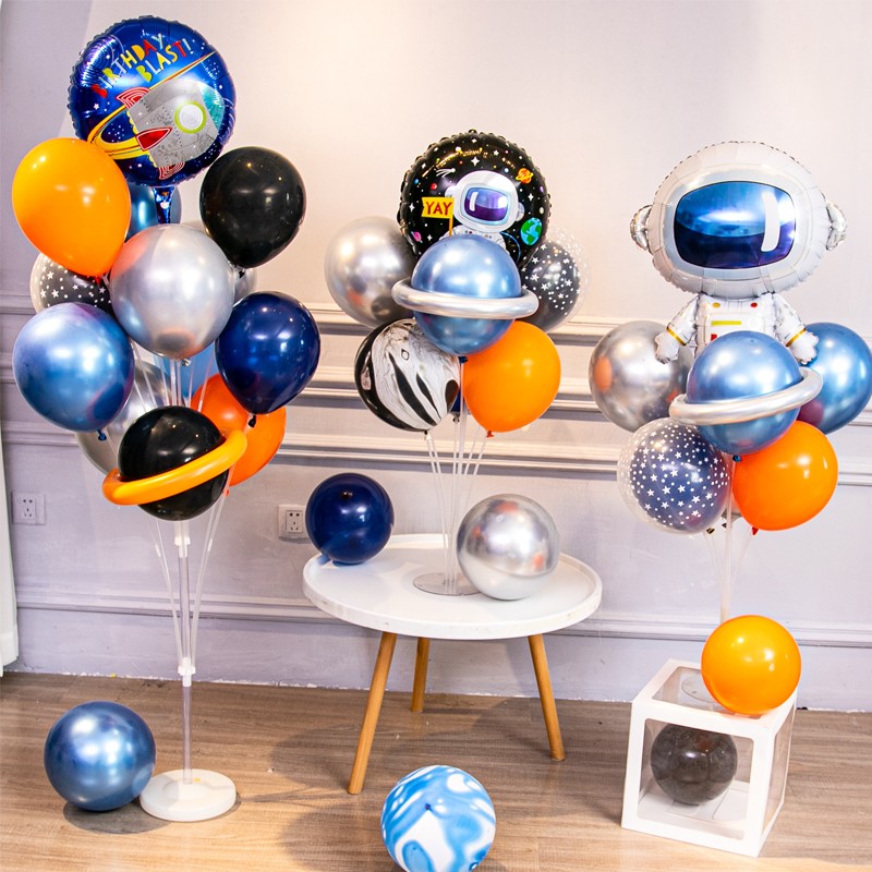 儿童宝宝卡通周岁生日气球派对装饰用品宇航员太空人主题桌飘地飘 - 图1