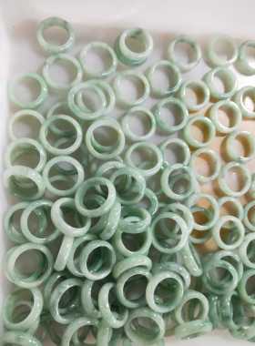 天然缅甸翡翠货糯种飘绿满绿色