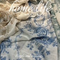 Cotton linen printed yarn French style Lococo printed window yarn