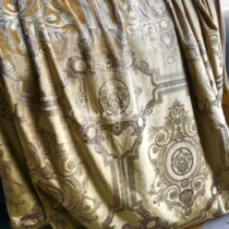 Set width 280CM suede cloth sculpted Indo-European style large flower bronzed velvet cloth high window villa available European-style Pomantle finished mantle