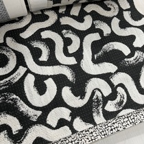 Black and white geometric pattern hug pillow cloth-like board room with pillow cloth chair fabric