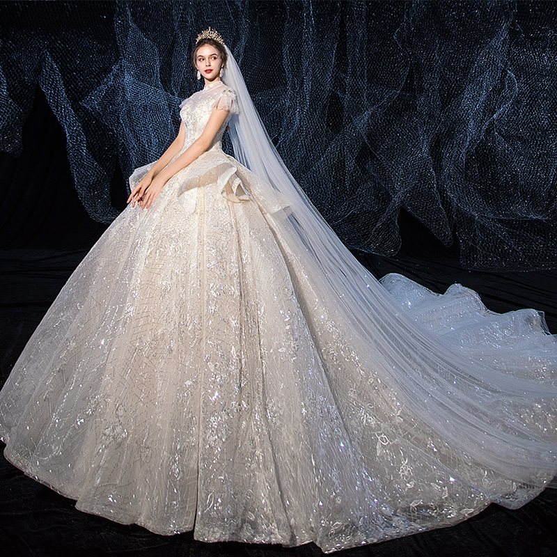 主2020新款拖尾森系超仙齐地婚纱 友汐婚纱