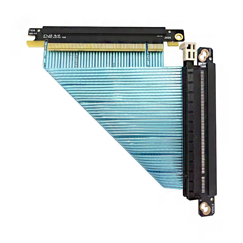 定制SSUPD机箱显卡延长线 PCIE X16 4.0异形多弯折直角对折镀银-图3