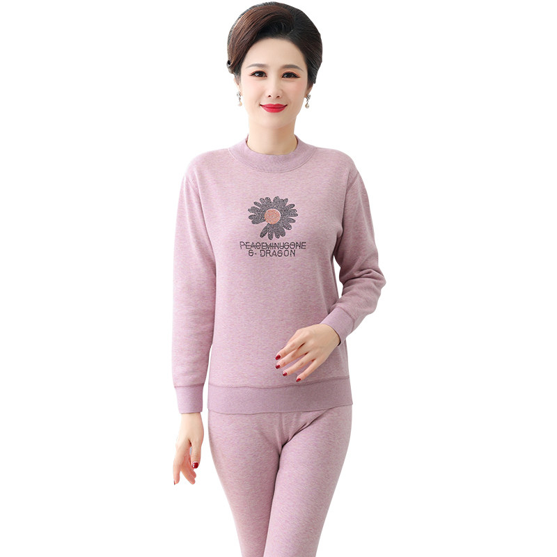 中老年妈妈款保暖加绒套装冬保暖衣 缇恩曼保暖上装