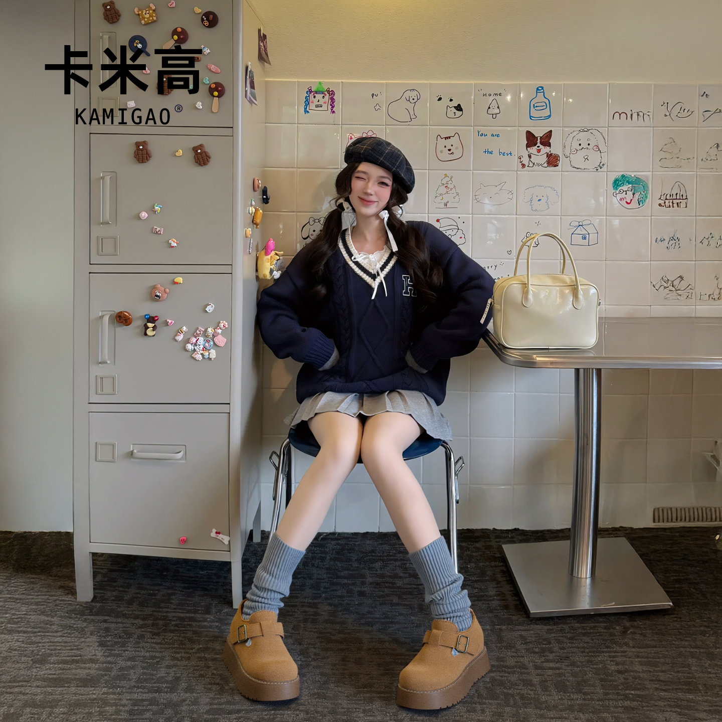 卡米高7cm内增高勃肯鞋女款2025秋季新款小个子厚底软木休闲鞋子 - 图1