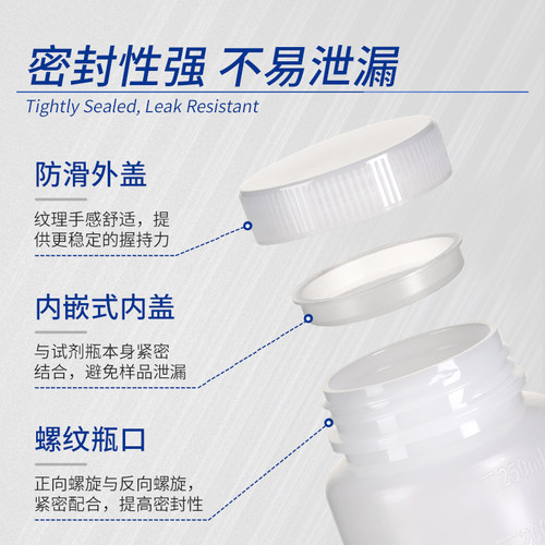 PE聚乙烯塑料试剂瓶广口样品瓶大口取样瓶100ml250ml500ml1000m - 图0