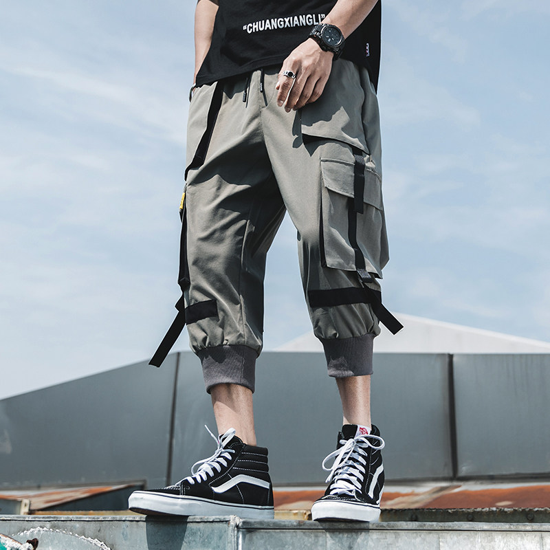 运动休闲男士工装束脚嘻哈7七分8 原逢休闲裤