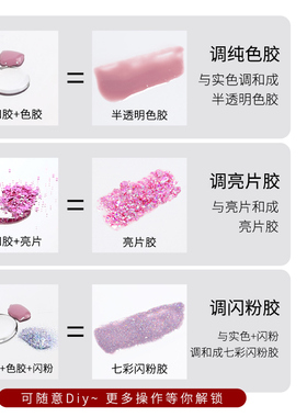 凯音多功能闪粉亮片美甲调和胶
