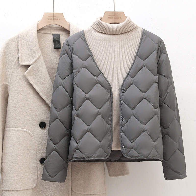 2025冬季新款羽绒内胆女深V领打底大衣伴侣内搭轻薄保暖短羽绒服,淘宝优惠券,粉丝福利购,淘宝优惠卷