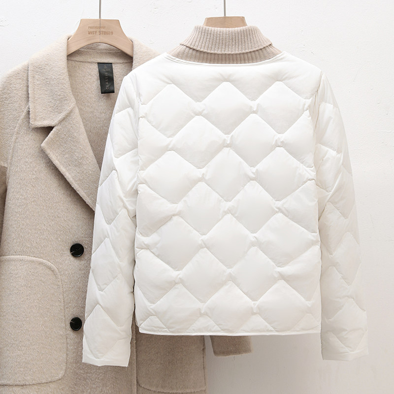 2025冬季新款羽绒内胆女深V领打底大衣伴侣内搭轻薄保暖短羽绒服,淘宝优惠券,粉丝福利购,淘宝优惠卷