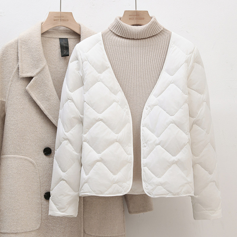 2025冬季新款羽绒内胆女深V领打底大衣伴侣内搭轻薄保暖短羽绒服,淘宝优惠券,粉丝福利购,淘宝优惠卷