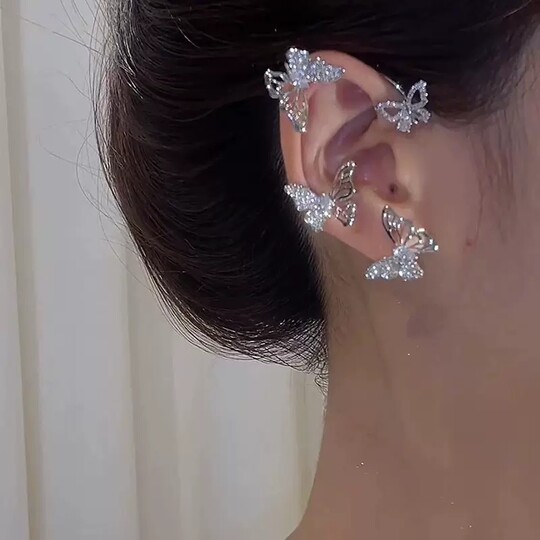 Серьги без пирсинга, серьги-каффы-бабочки, персонализированные серьги