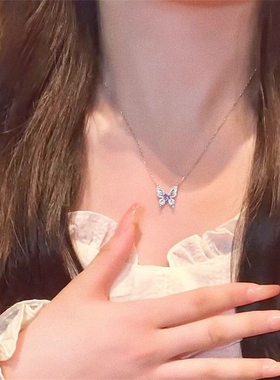 紫色爱心蝴蝶项链梦幻