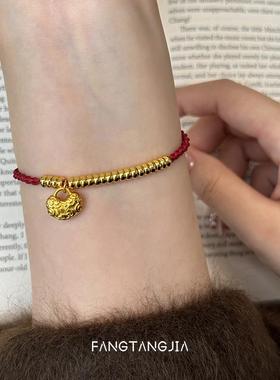 龙年镀18k金新年编织好运红绳葫芦福袋手链2025年本命年闺蜜手绳
