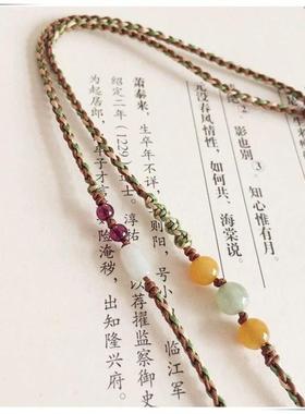 金锁编绳手工编绳项链平安锁祥云编织简约百搭可调节细款吊坠挂绳