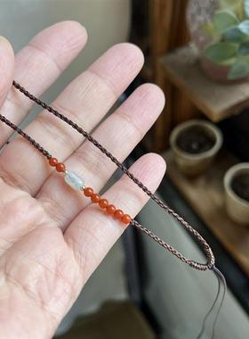 手工编织高级新中式南红项链绳可挂翡翠玉佛公平安扣貔貅吊坠配绳