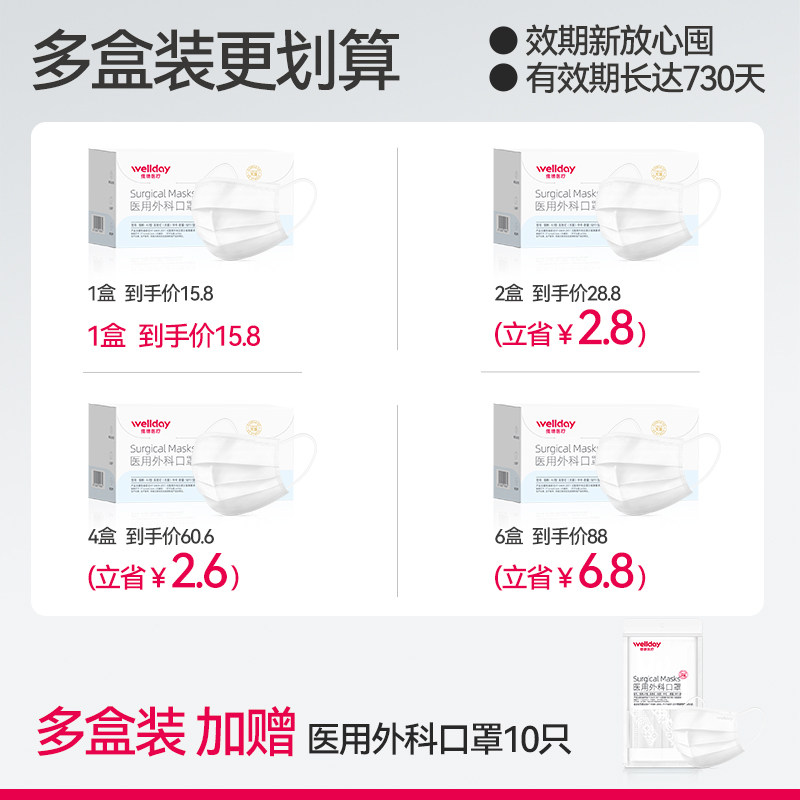 维德医疗医用外科口罩独立包装官方一次性三层正品正规灭菌级透气