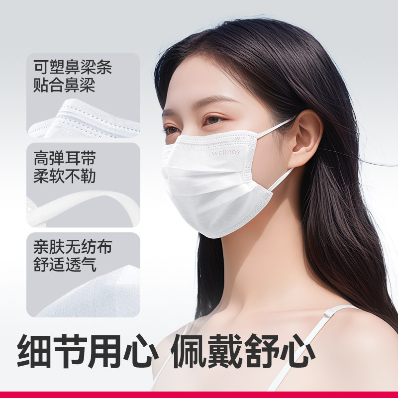 维德医疗医用外科口罩一次性医疗三层薄款正规成人白色灭菌旗舰店