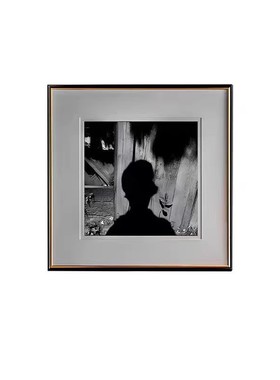 现代轻奢中古风黑白色装饰画样板房玄关卧室书房台灯马组合摆件