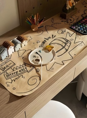 简约现代样板间儿童房摆件几何饰品书柜桌面书房绘画画板组合装饰