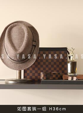 YASA【复古男士衣柜】样板房衣帽间男主人服饰皮鞋皮箱软装实拍