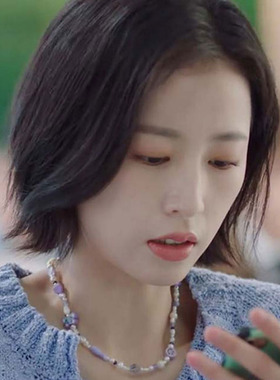 水晶串珠女蝴蝶珍珠项链