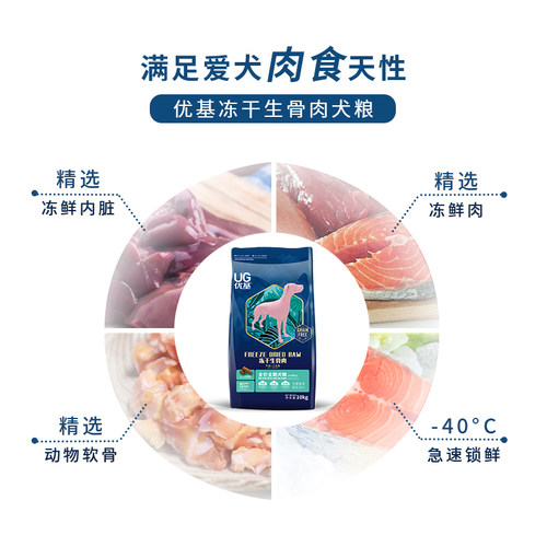 UG优基生骨肉冻干狗粮通用型10kg20斤无谷全价全犬种成犬幼犬主粮 - 图1