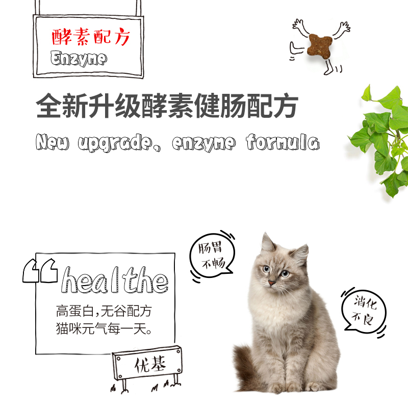 UG优基猫粮成猫粮10KG无谷低敏室内成猫幼猫通用全价全年龄猫粮-图3