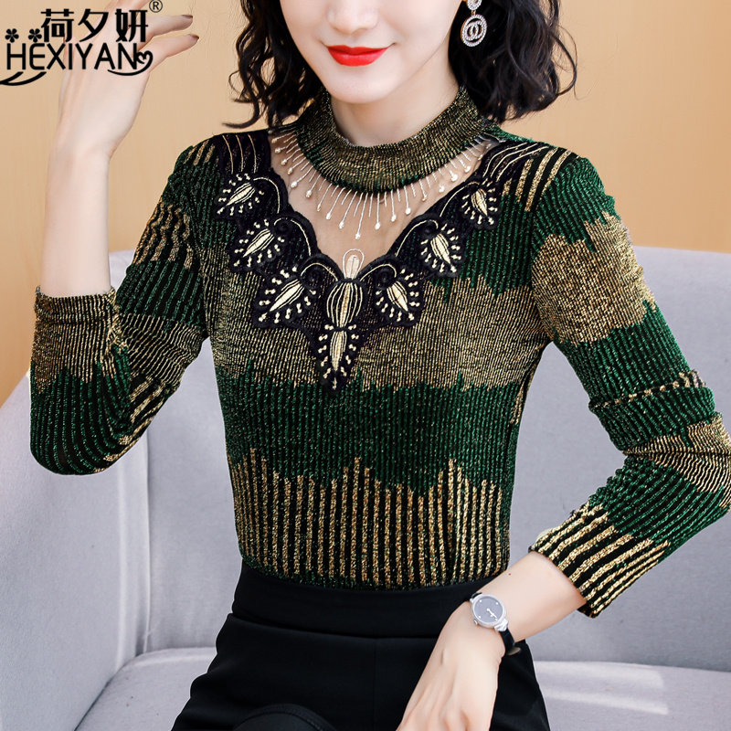  荷夕妍蕾丝衫/雪纺衫