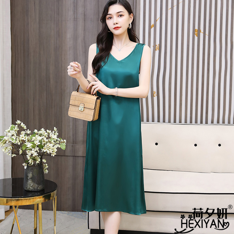 冰丝吊带睡裙女夏季薄款性感吊带睡衣裙子长款可外穿家居服连衣裙_女士内衣_男士内衣_家居服
