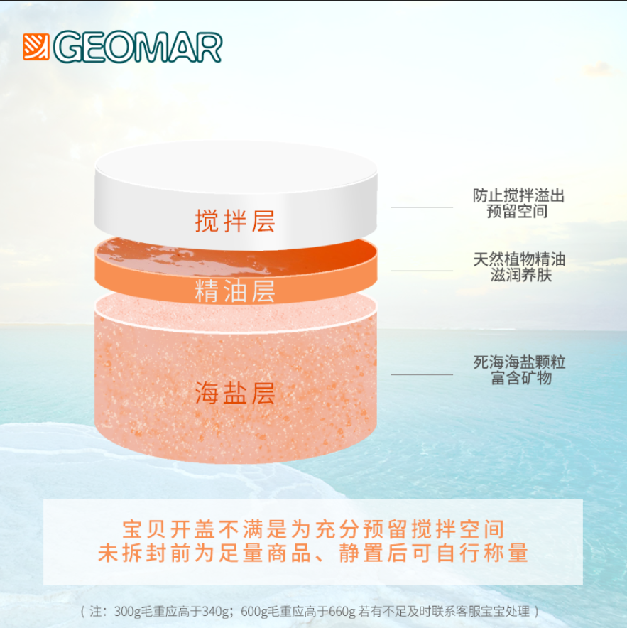GEOMAR吉儿玛海外旗舰店【独家新品600g】吉儿玛净澈身体磨砂膏去角质橘皮祛后背痘痘男女1