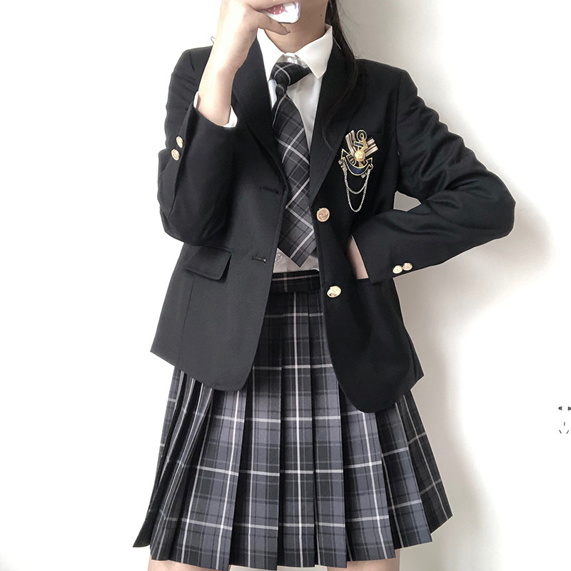 jk格子裙原创正版西装外套制服套装全套秋冬儿童女学生学院风校服