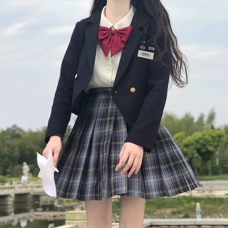 JK套装制服秋冬季原创正版日系学院风西装外套女童裙子校服中学生-图1