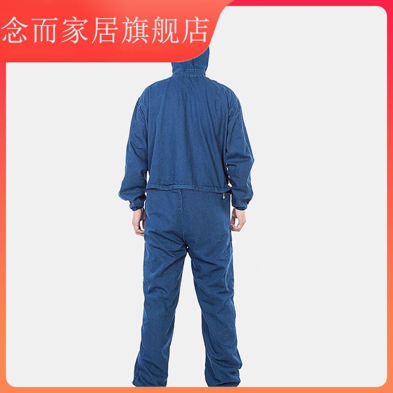 ~棉连体工尘打作防服劳保防烫服纯防磨服焊全体棉带帽工护一薄连 - 图2