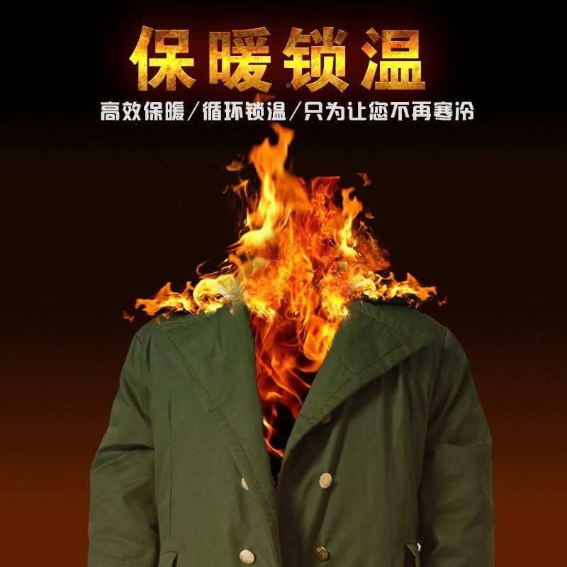 棉东款冬大衣男冬季服保厚长款绿老北劳棉服安棉工防加装寒作袄新-图1