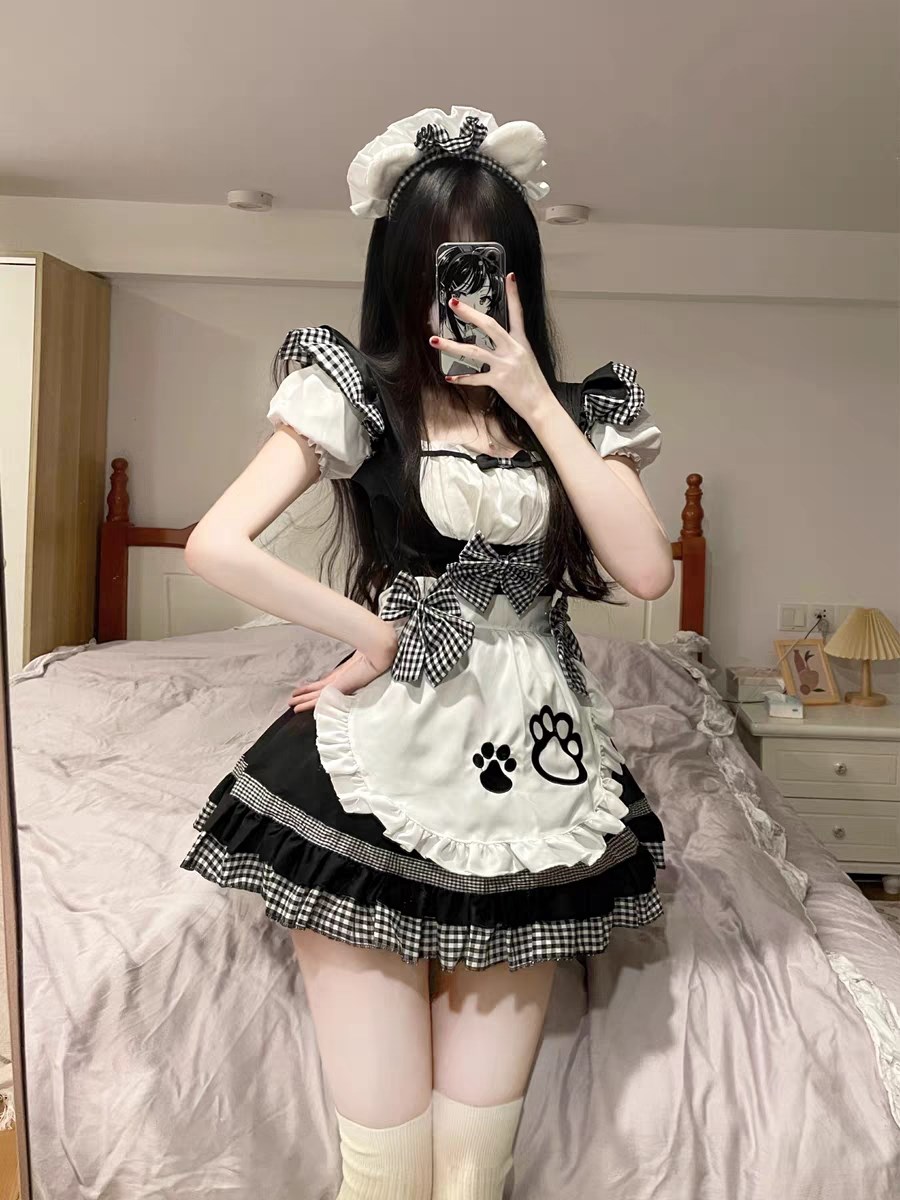 女仆装cos可爱女佣软妹猫咪二次元洛丽塔cosplay服装lolita连衣裙 - 图0