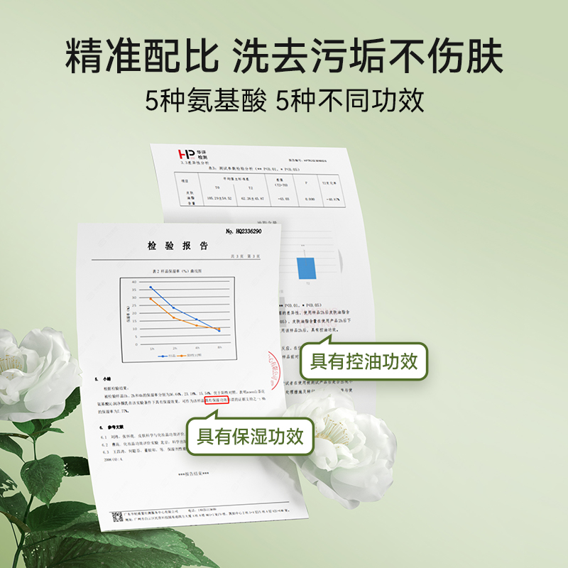 AOEO山茶花氨基酸洗面奶泡沫洁面乳深层清洁毛孔温和控油男女士