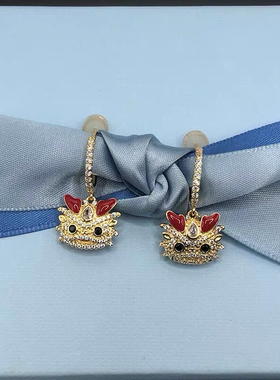 何家鎏光爱心萌趣小龙耳环925银925纯银项链新年系列小众设计